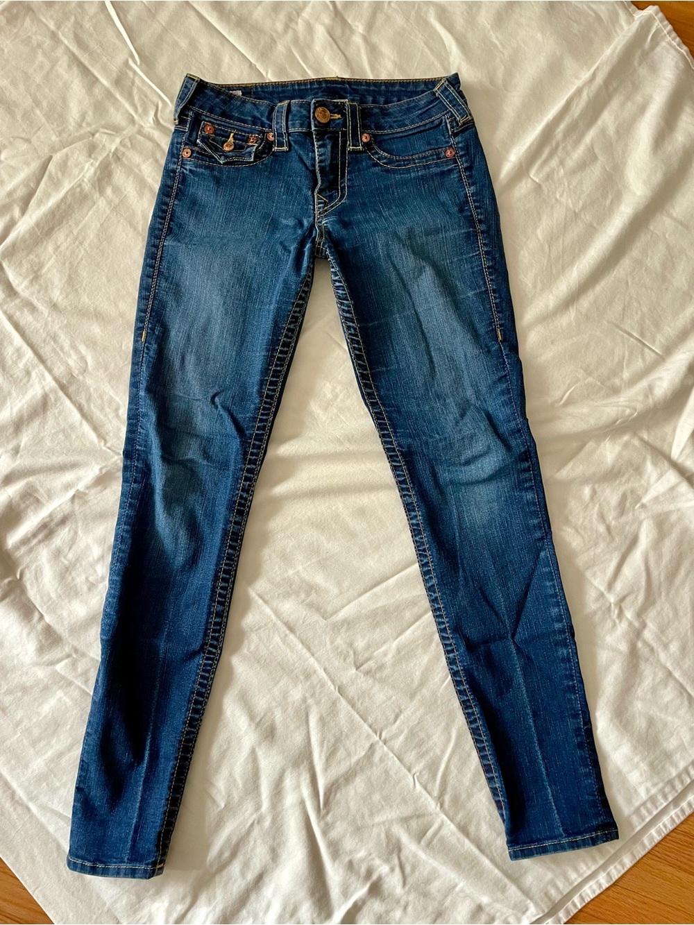 True Religion Serena Dark Wash Low-Rise Skinny Jeans 28